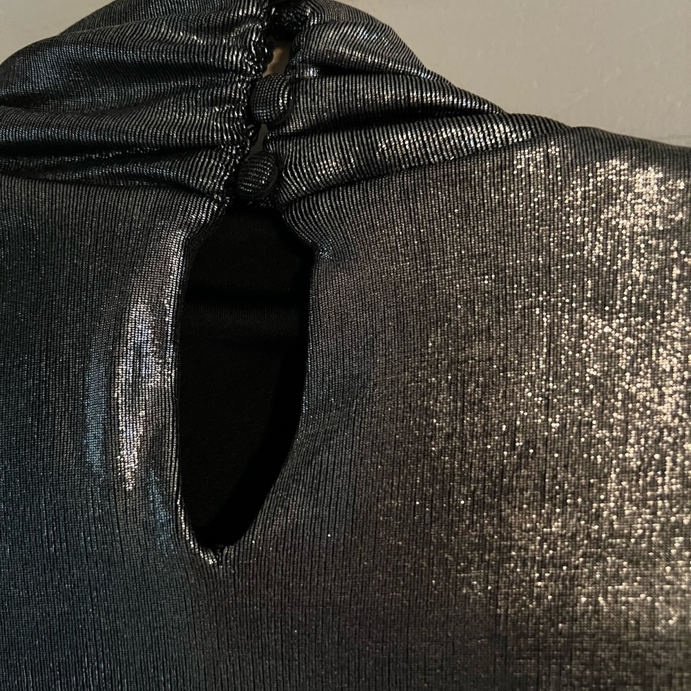 Misha Metallic Silver Asymmetrical Dress - Picture 9 of 13